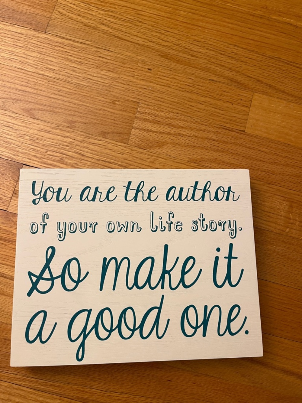 Hobby Lobby Teal and Cream 'You Are the Author' Inspirational Wall Sign